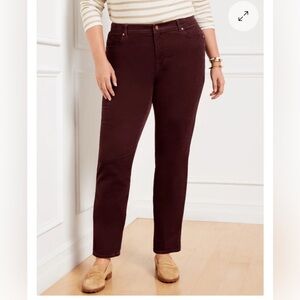 talbots BNWT corduroy straight leg pants 18W burgundy